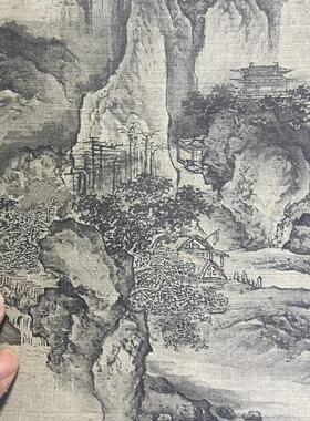 .金佚名溪山无尽图古代山水画长卷微喷复制f学习临摹画稿范本