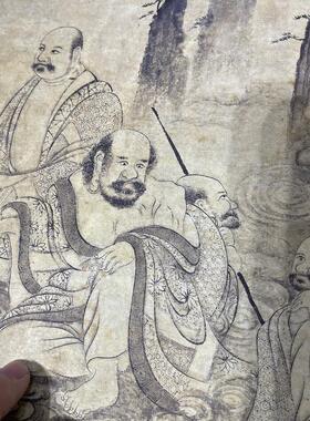 石涛百开罗汉册100张打包高清国U画绢布宣纸复制品原大尺寸