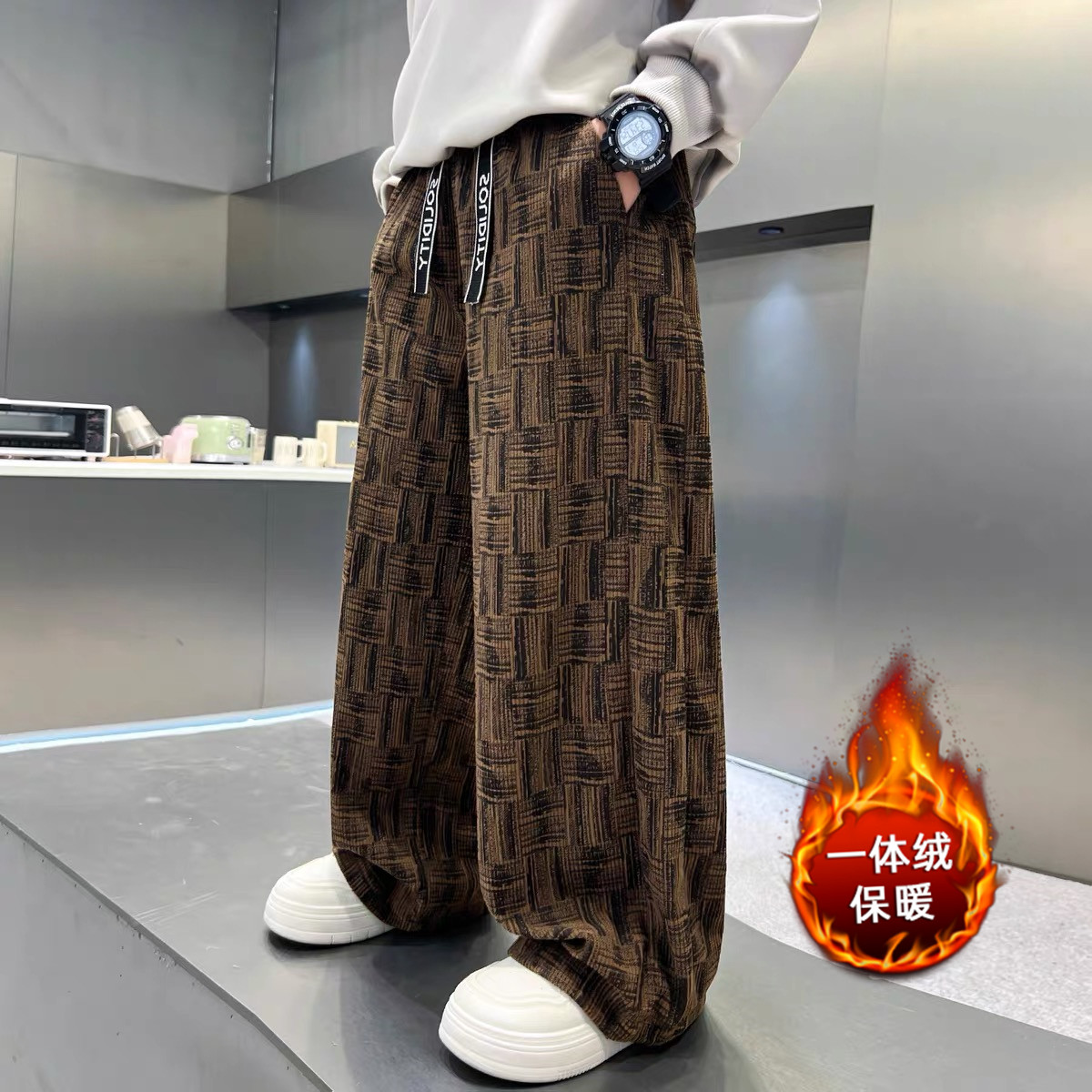 男童一体绒裤子秋冬款保暖灯芯绒裤新款冬季儿童加绒卫裤保暖长裤,淘宝优惠券,粉丝福利购,淘宝优惠卷