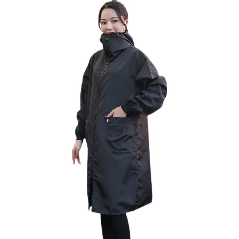 口罩版加长男女工作服带帽罩衣大人纯色长袖围裙厨房防水大褂到膝,淘宝优惠券,粉丝福利购,淘宝优惠卷