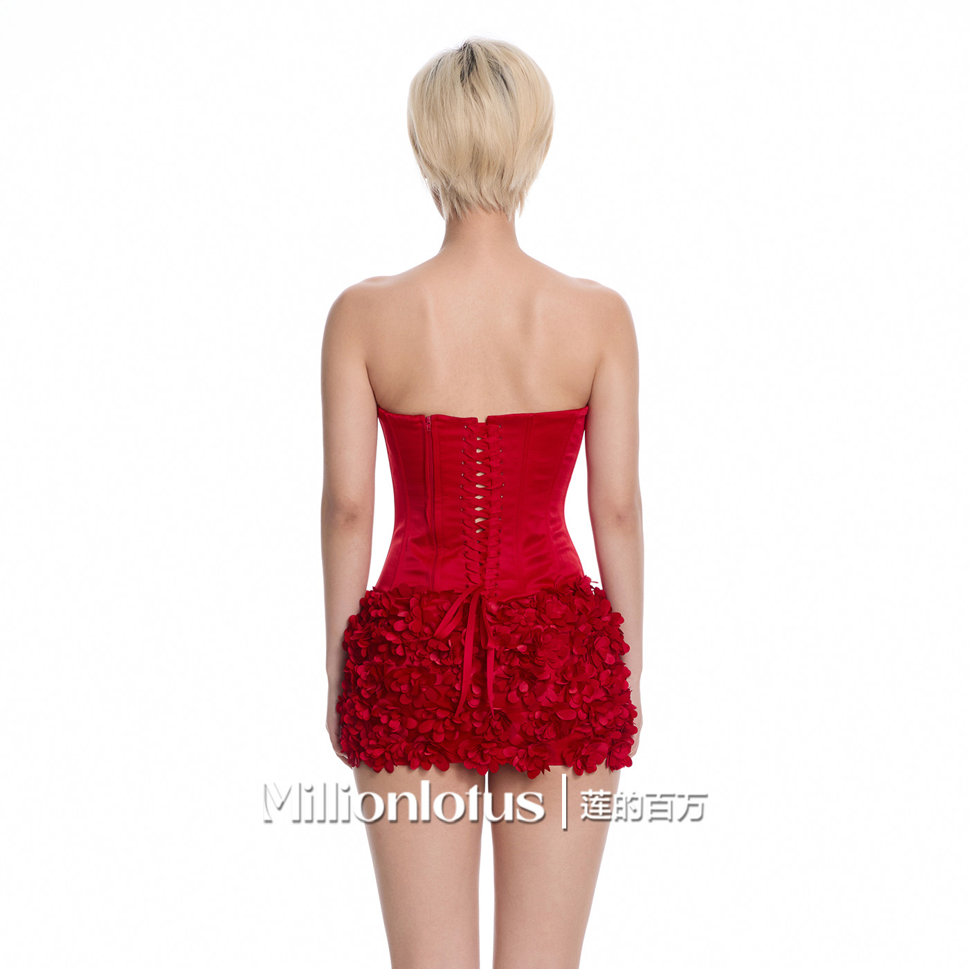 莲的百万  圣诞限定 红色净版鱼骨抹胸搭配蛋糕包臀短裙,淘宝优惠券,粉丝福利购,淘宝优惠卷