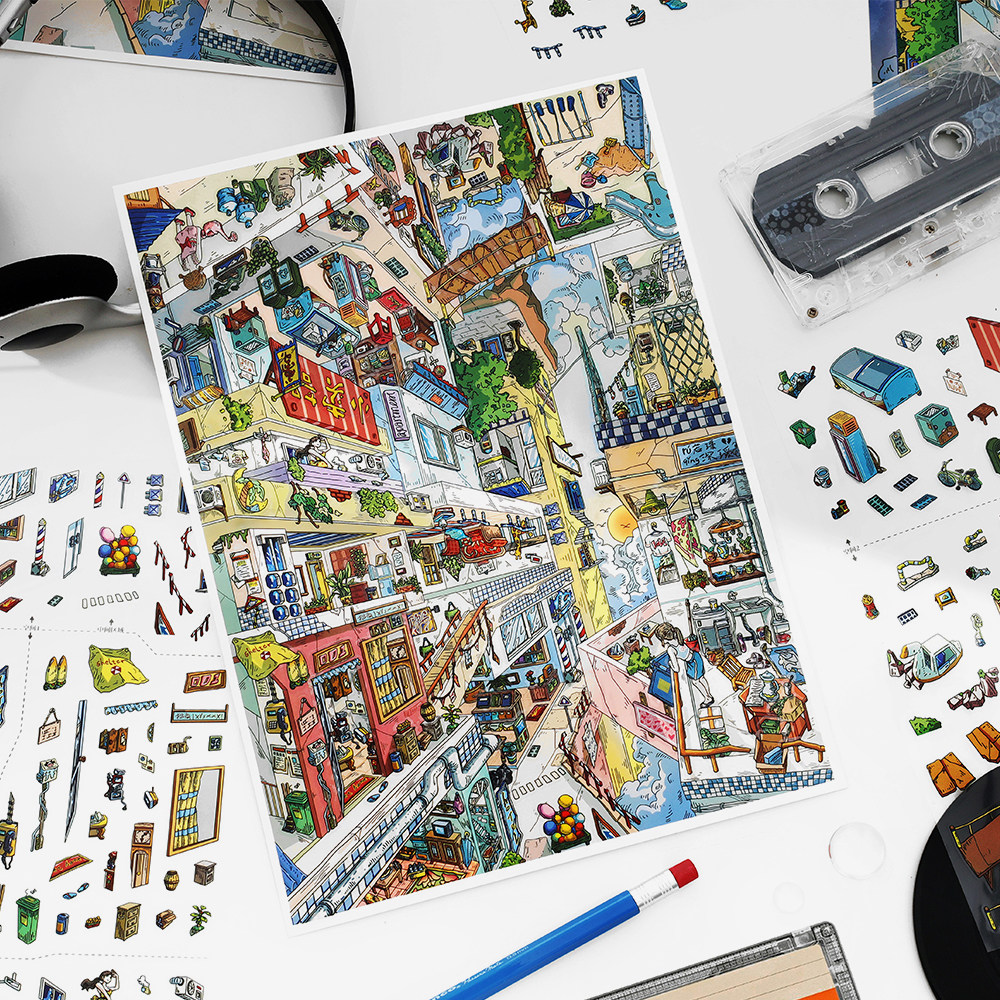 Infeel me我的小屋第二十弹造景贴纸微缩场景手工diy解压趣味贴画,淘宝优惠券,粉丝福利购,淘宝优惠卷