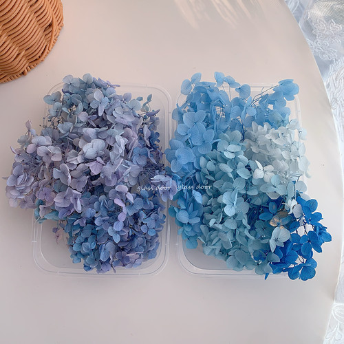 永生花绣球渐变色手工diy干花婚鞋贴脸玻璃罩花器团建活动花艺课 - 图1