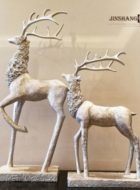 欧式复古招财鹿摆件电视柜客厅