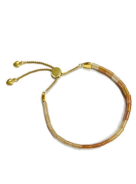 天然红粉东陵玉小方块手链女款小众轻奢送女友生日礼物叠带百搭