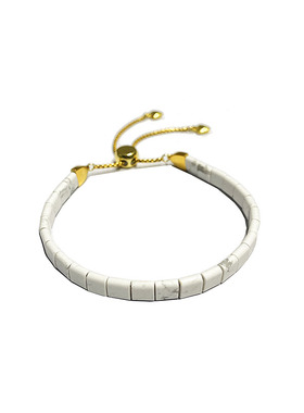 高级感白纹石小方块手链白松石水墨画儒雅风精致小串小众设计好礼