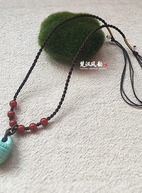 新品高瓷矿蓝松石一统天下一桶金吊坠小花篮锁骨链项链个性男女款