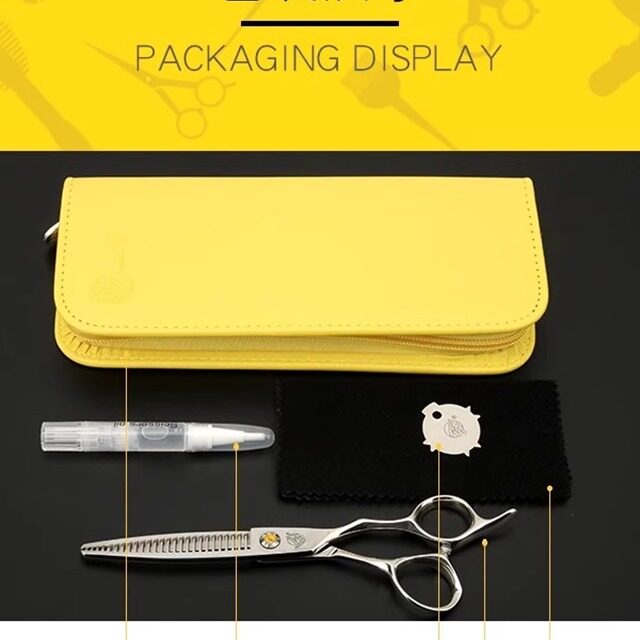 烟斗侍 专业美发剪刀 名匠系列 AB6327B双段无痕油头调色鱼骨牙剪 - 图0