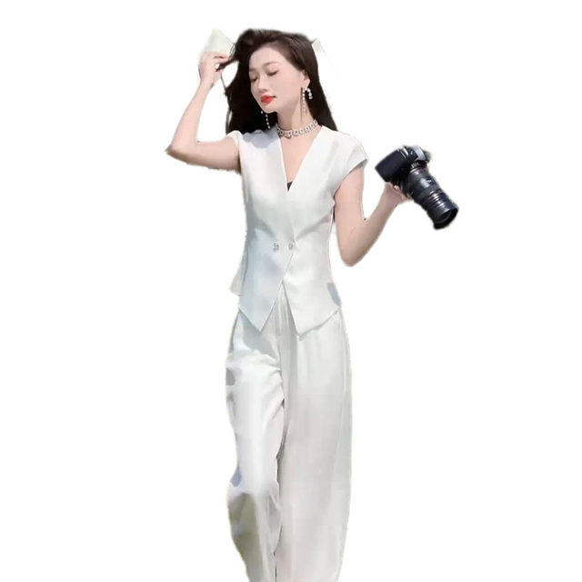Professional Commuting Suit Vest Wide Leg Pants Fashion suit