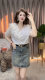ເສື້ອ chiffon ruffled ແບບຝຣັ່ງຊັ້ນສູງຂອງເກົາຫຼີ