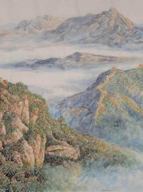超宽幅美图 大幅写真喷绘 高清晰展示画 贴画壁纸水墨画长城风景