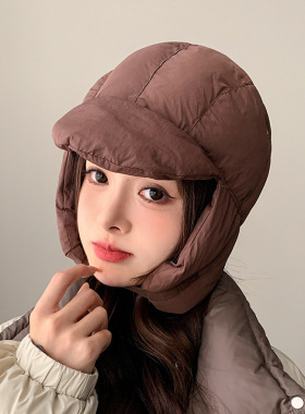 冬季初中生骑车帽子女生高中生
