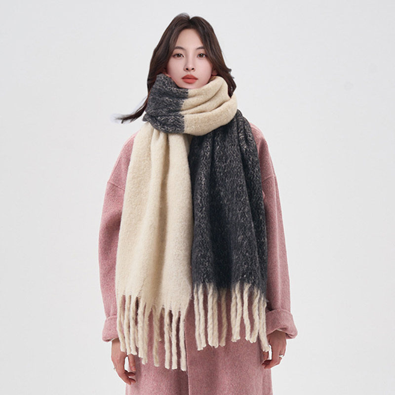 去东北雪乡穿搭防寒装备哈尔滨旅游保暖拍照好看的拼色雪地大围巾,淘宝优惠券,粉丝福利购,淘宝优惠卷