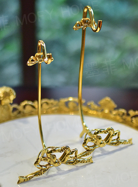 黄铜咖啡杯收纳架盘架马克杯水杯挂架展示架轻奢咖啡杯架家居摆件