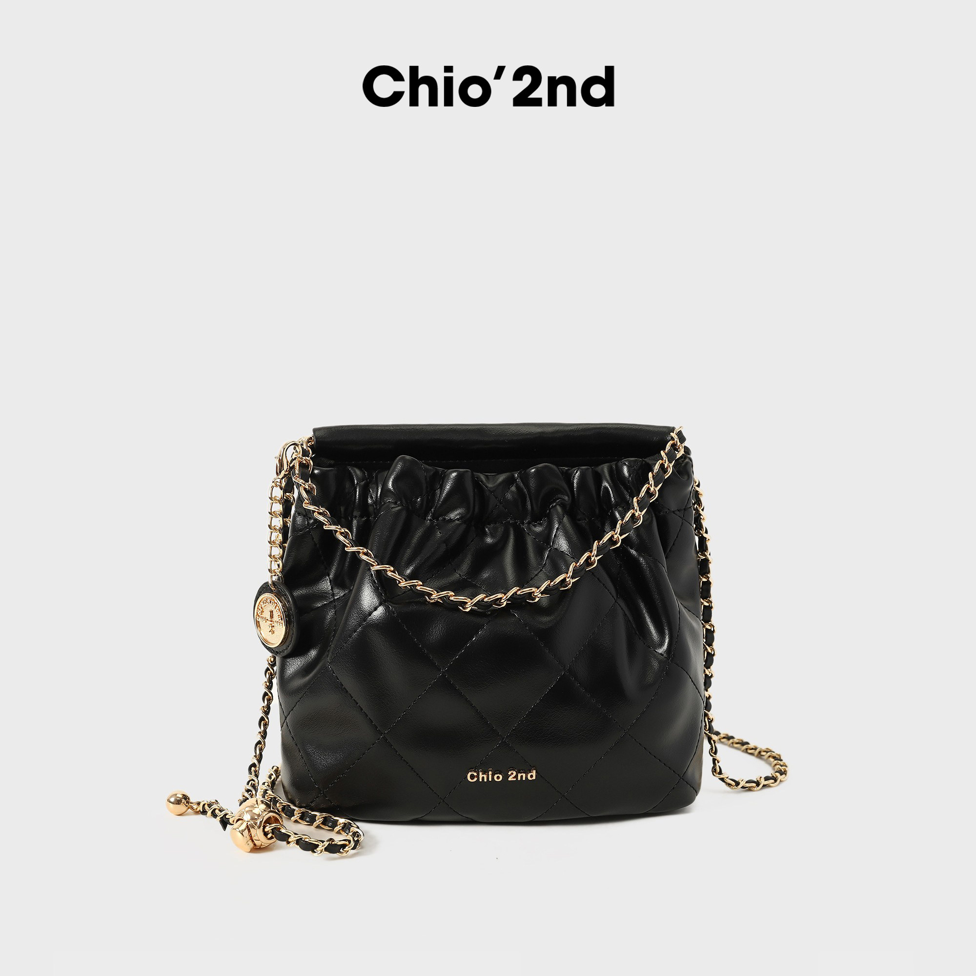 南风Chio2nd 流金派对水桶包包女2026新款褶皱百搭链条单肩斜挎包,淘宝优惠券,粉丝福利购,淘宝优惠卷