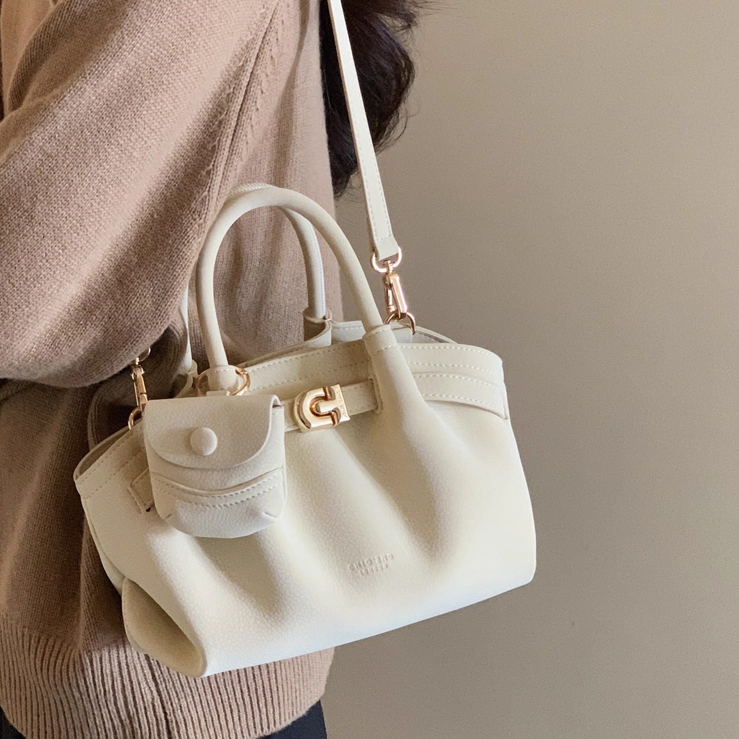 南风Chio2nd 甜蜜之恋托特包包女复古洋气荔枝纹手提包单肩斜挎包,淘宝优惠券,粉丝福利购,淘宝优惠卷