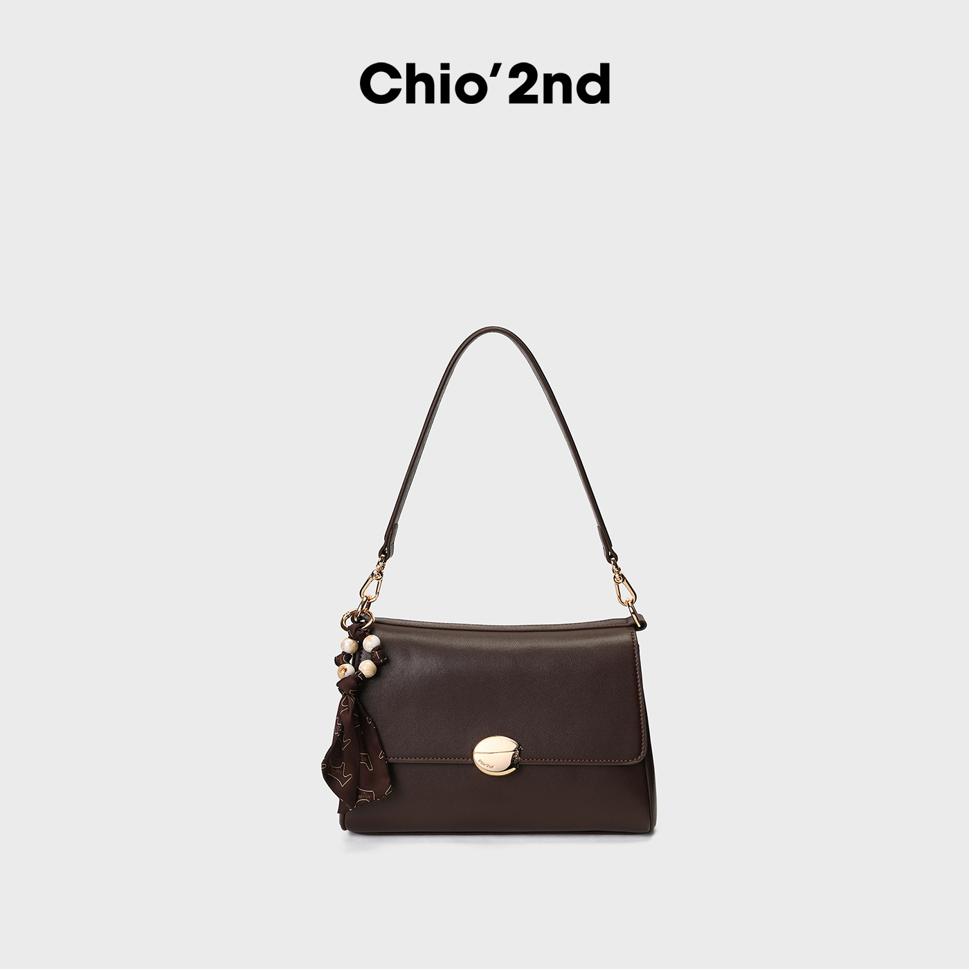 南风Chio2nd 黑咖慕斯小方包包女款秋冬简约通勤单肩腋下包斜挎包 - 图3