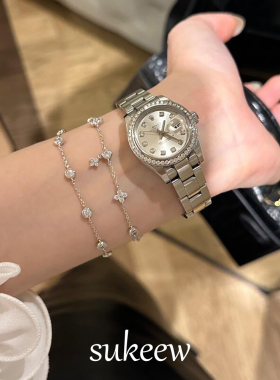 SUKEEW/酥可 幸运草·轻奢高级感四叶花流苏泡泡钻石手链女