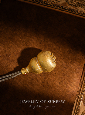 福禄·新中式拉丝点镶葫芦项链