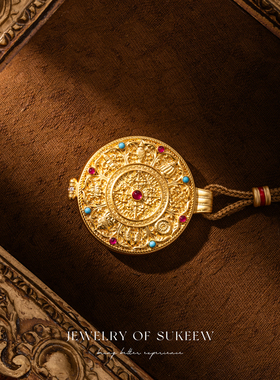 新中式貔转乾坤翻盖福禄寿项链女