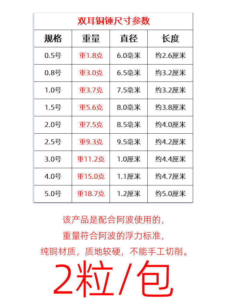 双耳铜锤转环铅坠矶钓阿波配重八8字环连接器强拉力快速一体水中-图1