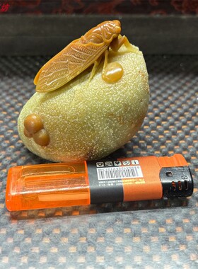 奇纹石鸡血石XK1280手工老青田封门黄金耀俏雕一鸣惊人石雕小摆件