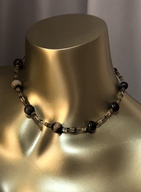 复古即时尚原创手作满矿幽灵水晶项链ins风延长链设计可调长短