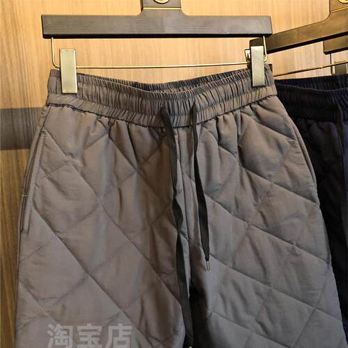一条可过冬 梭织夹棉！秋冬男士纯色立体裁剪绗棉保暖休闲裤棉裤 - 图1