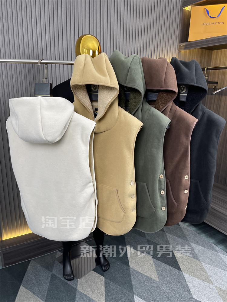 400克摇粒绒！叠搭款！内里加绒！日单~秋冬男士连帽保暖马甲外套,淘宝优惠券,粉丝福利购,淘宝优惠卷