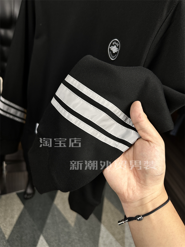 G货~原货!3M杠条~针织小毛圈!秋季男士纯色圆领T恤宽松卫衣外套 - 图1