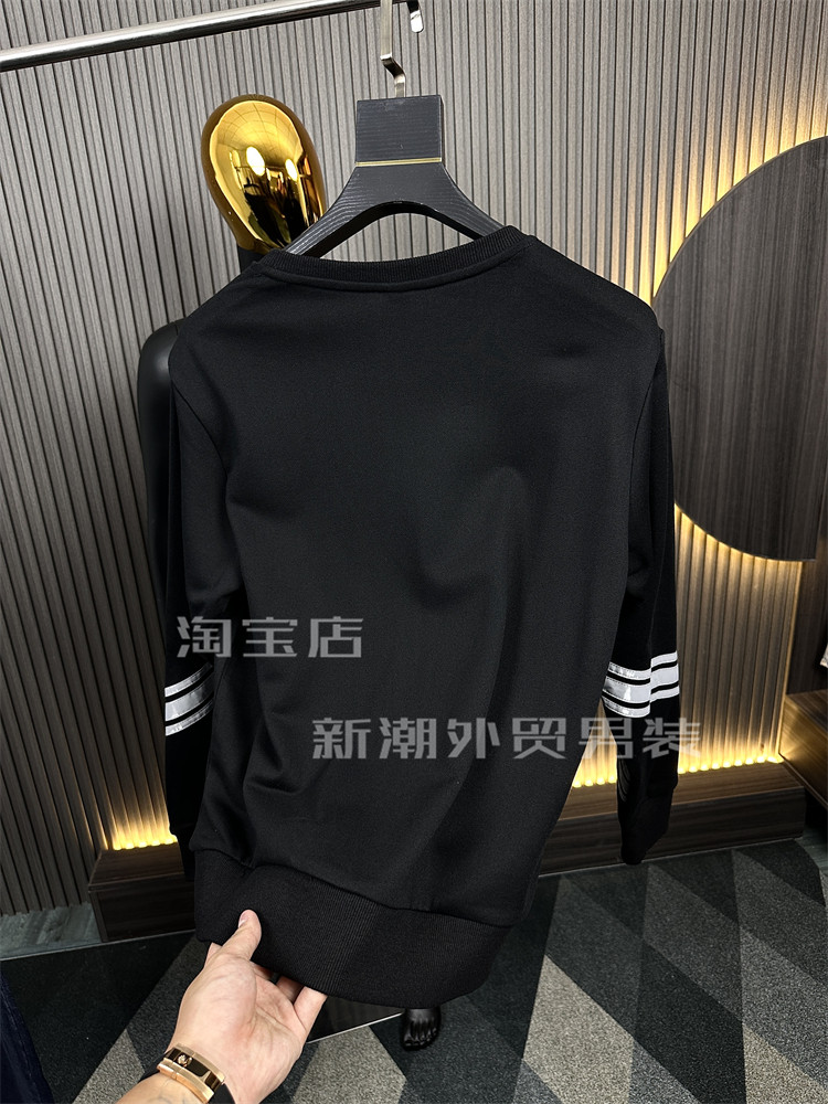 G货~原货！3M杠条~针织小毛圈！秋季男士纯色圆领T恤宽松卫衣外套 - 图3