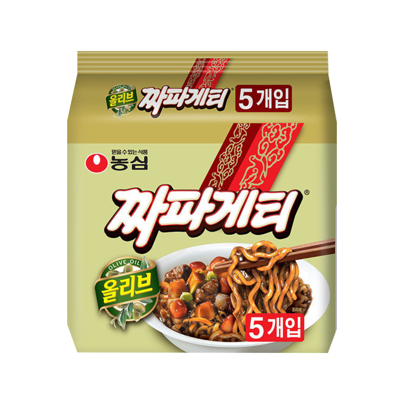 韩国进口农心方便面炸酱面拉面煮面140g*5包拌面速食品泡面袋装