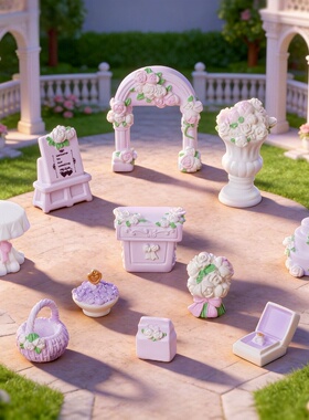 西式婚礼微景观车载桌面摆件