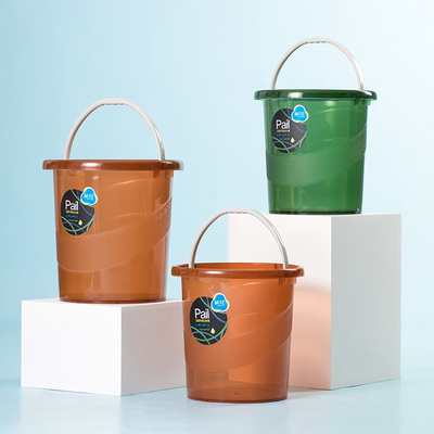 茶花透明手提水桶家用大号加厚洗衣桶储水桶洗车圆桶塑料桶洗衣桶