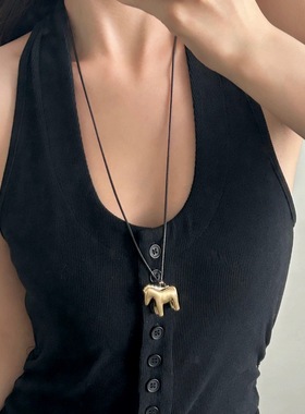 高级趣味拉丝可调节抽拉毛衣链