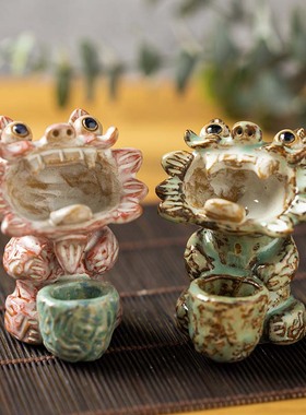 瓦猫云南非遗手工陶瓷文创特色传统小摆件装饰品送人礼物礼品招财