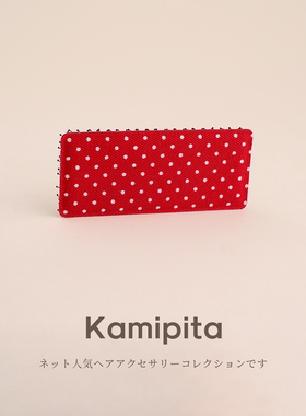 KAMIPITA网红长方形成人头饰棉质波点中号蝴蝶结碎发贴发饰刘海贴