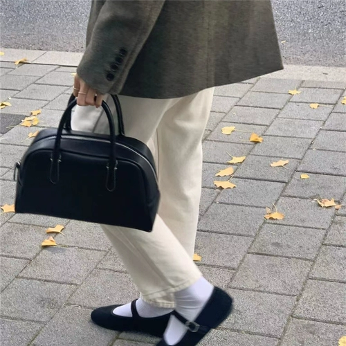 Вместительная и большая кожаная ретро бостонская сумка, Южная Корея