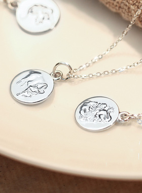 十二生肖项链99纯银本命年锁骨链