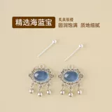 炙真银楼 Сапфировые серьги, защитный амулет, серебро 999 пробы, китайский стиль