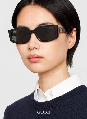 GUCCI古驰墨镜男女款高级感潮流防紫外线复古小方形太阳镜GG1534S