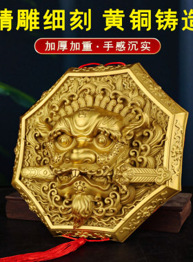 黄铜睚眦狮咬剑挂件狮子咬剑