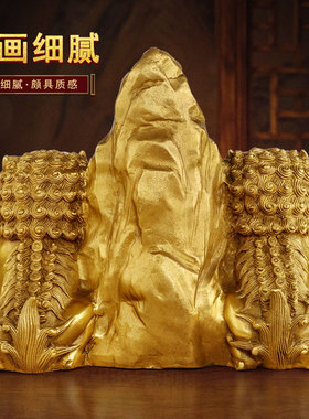 石敢当小狮子摆件黄铜双狮