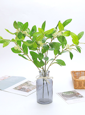 落地绿叶植物墙装饰花艺