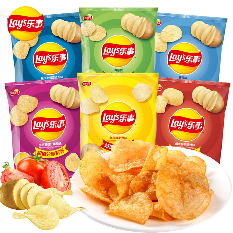 乐事薯片大包超大135g*6袋装黄瓜味原味薯片膨化食品大礼包零食品,淘宝优惠券,粉丝福利购,淘宝优惠卷