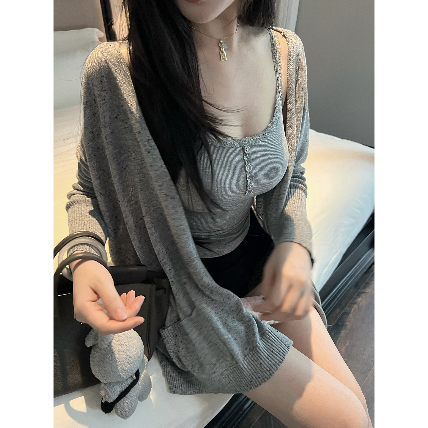 【乖乖宝贝】MISS CHANGE/莱赛尔纯欲蕾丝花边纽扣免穿bra吊带 - 图3