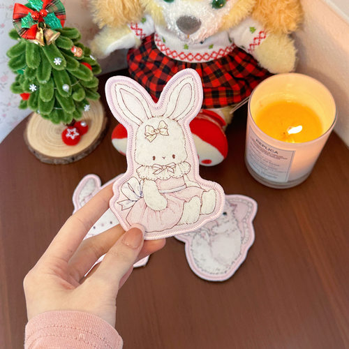 Pink berry原创可爱兔子猫猫无痕刘海贴魔术贴碎发整理神器发饰 - 图0