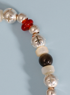 镂空纯银小珠链中性银饰