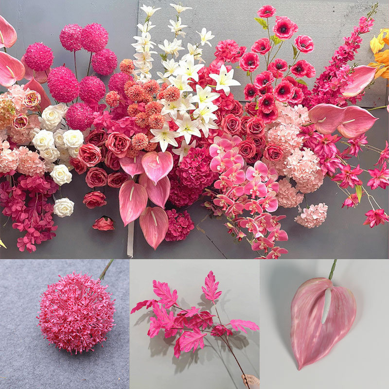 玫红色仿真花婚庆绢花绣球假花花材订婚花艺婚礼现场布置路引花,淘宝优惠券,粉丝福利购,淘宝优惠卷