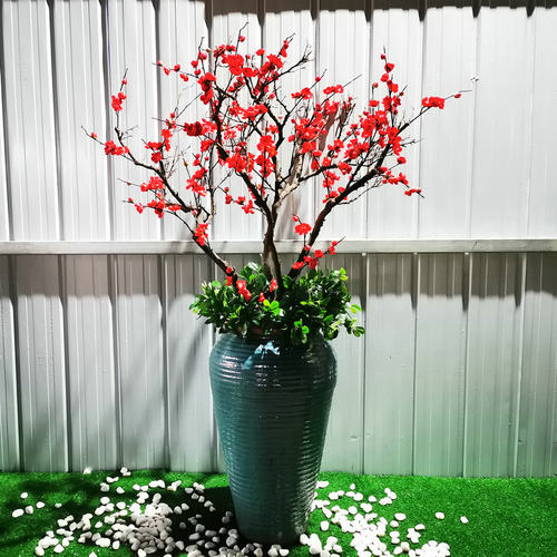 热销蓝色中式陶罐土陶花瓶景观大花盆摆件落地式组合陶瓷花缸花坛 - 图0